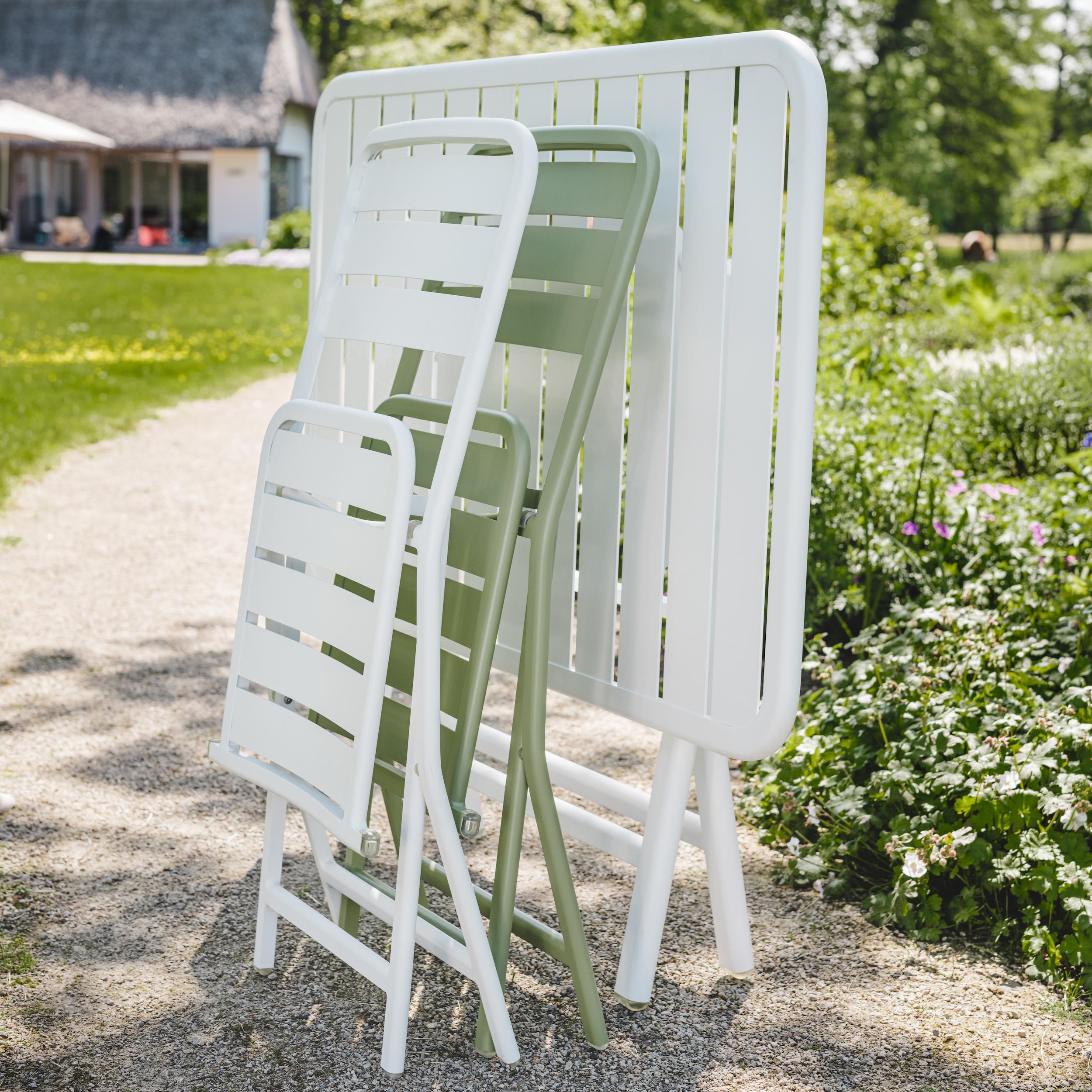 VANZEEELAND Klappstuhl Klapptisch in Milk Greentea