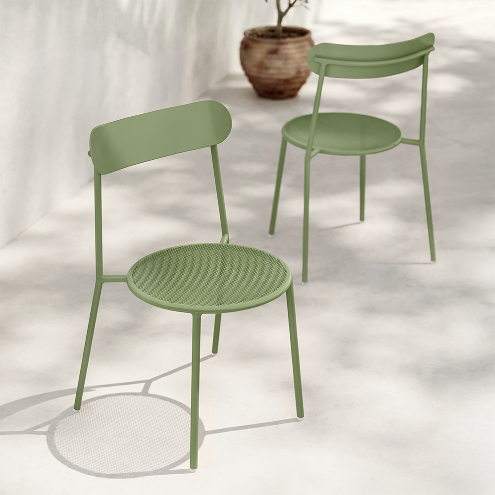 AMURANO Stapelstuhl Green Tea (2er-Set)