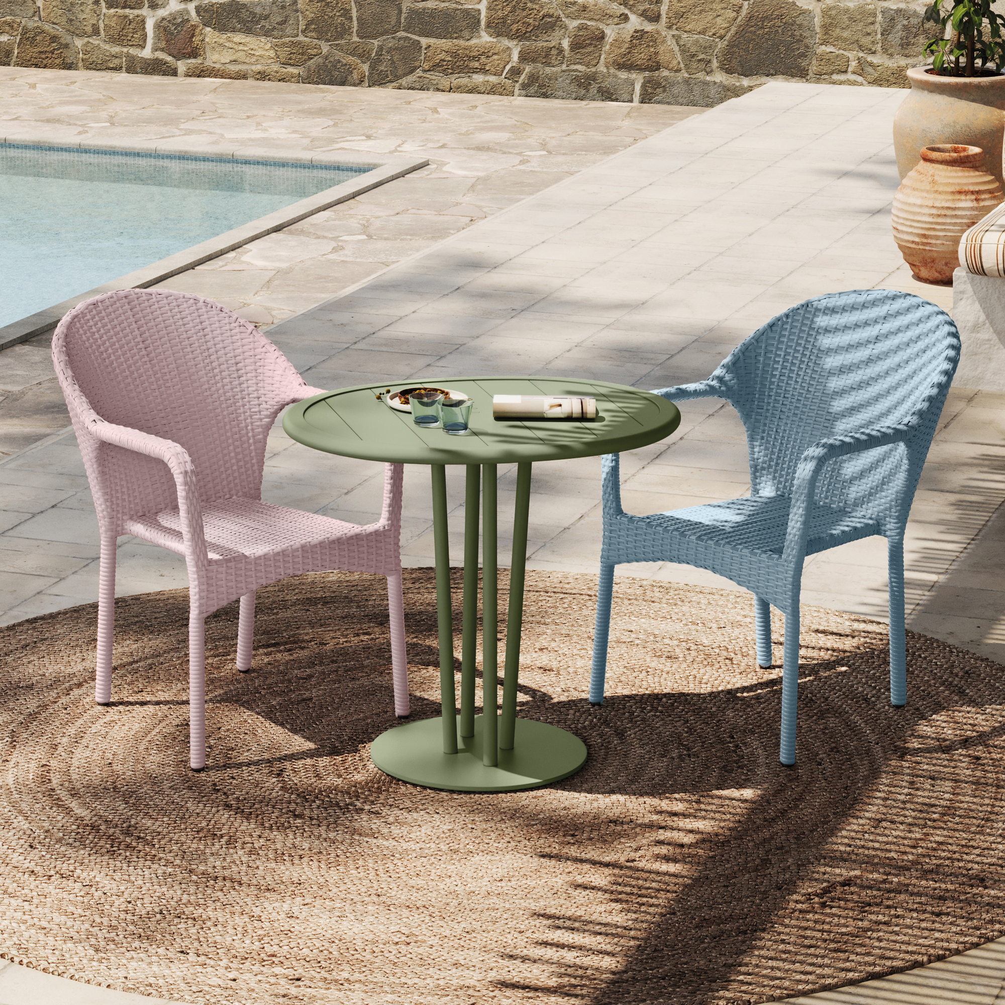 VANZEELAND Gartentisch Oval 80 x 64 cm